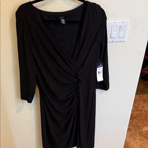 Chaps Sophisticated Black Long Sleeve Dress
